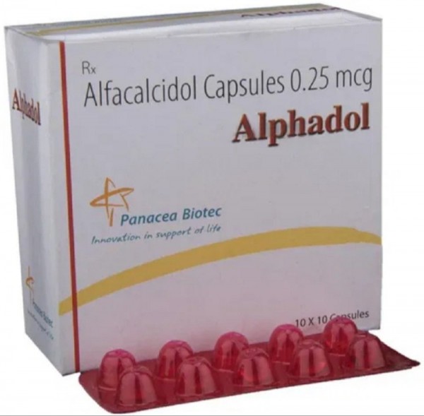 A box of generic Alfacalcidol 0.25 mcg Capsule