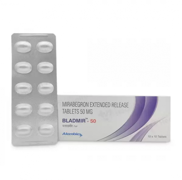 Box of generic Mirabegron (50mg) Tablet