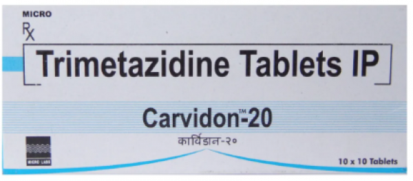 A box of Trimetazidine Generic 20 mg Pill 