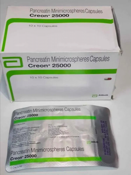 Buy Creon 25,000 Capsules Online, Generic Pancreatin 300mg Capsules