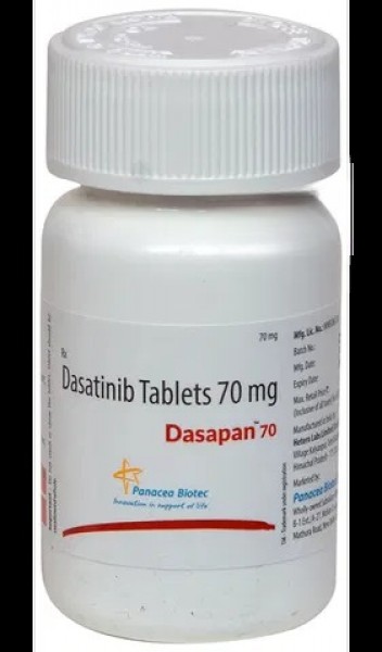 A box of generic Dasatinib 70mg Tablet
