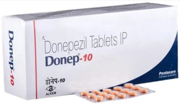 A box and a strip of generic Aricept 10mg Tablets - Donepezil HCl