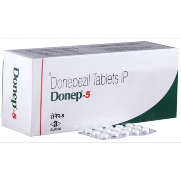 A box and a blister of generic Aricept 5mg Tablets - Donepezil HCl 