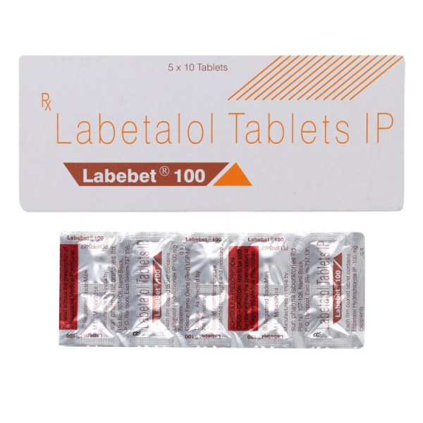 A box and strip of Trandate Generic 100 mg Pill - Labetalol