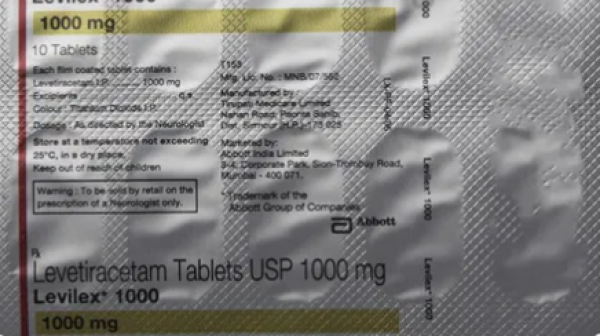 Blister strips of generic Levetiracetam 1000mg tablet