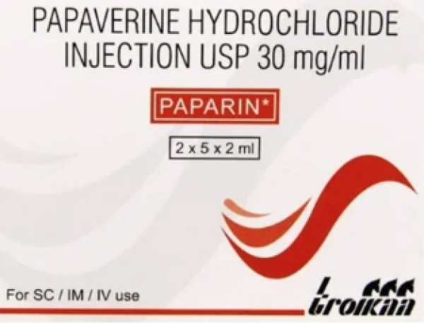 A unit of 2ml Papaverine Injection (30mg/ml)