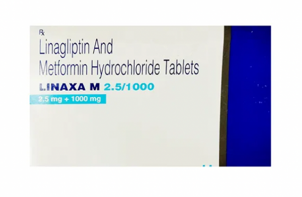 A box of generic Metformin (1000mg) & Linagliptin (2.5mg) Pills