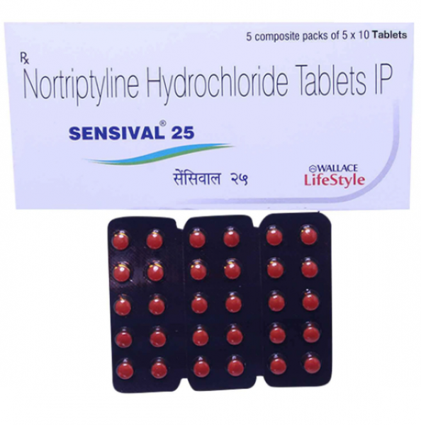 A box of Nortriptyline (25mg) Tablet