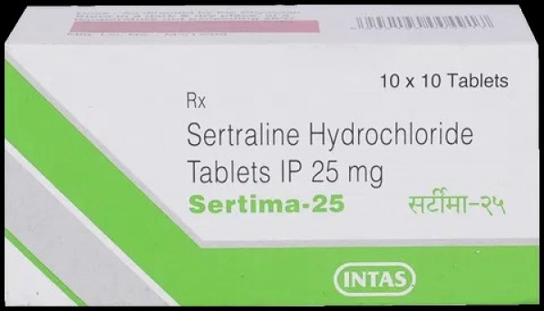 Box and blister strip of generic Sertraline HCl 25mg tablet