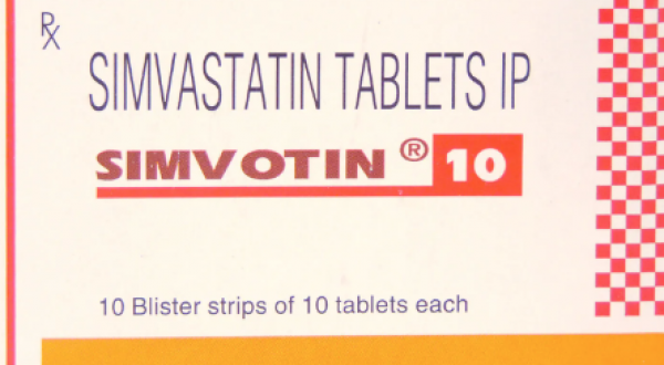 Blister of generic Simvastatin 10mg tablets