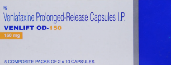 Box of generic Effexor XR 150mg  capsules - Venlafaxine Hydrochloride