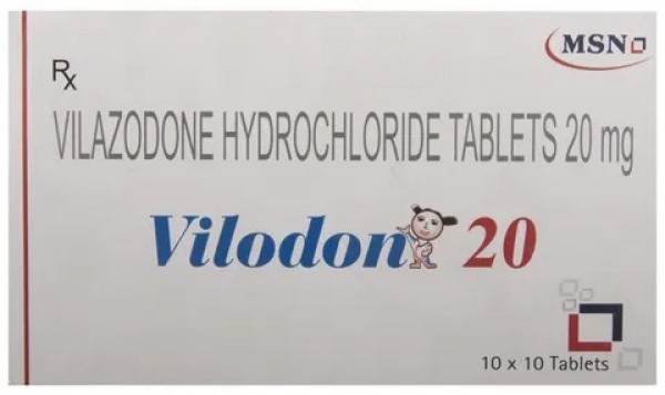 A box of generic Vilazodone 20 mg Tablet