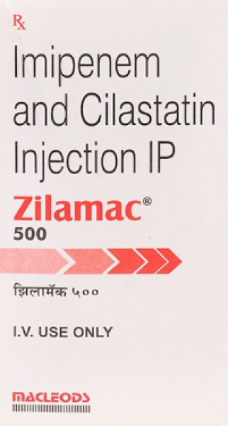 Box pack of Primaxin Generic 500 mg / 500 mg Injection - Imipenem / Cilastatin